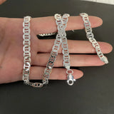925 Silver Side Z-Shaped Necklace 6MM Men's Women's Jewelry