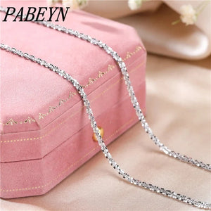 Sterling Silver Sparkling Sautoir Necklace Gift Chain