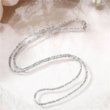 Sterling Silver Sparkling Sautoir Necklace Gift Chain