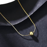 14K 925 Silver Bead Necklace Thin Ball Pendant Charm Chain for Girl