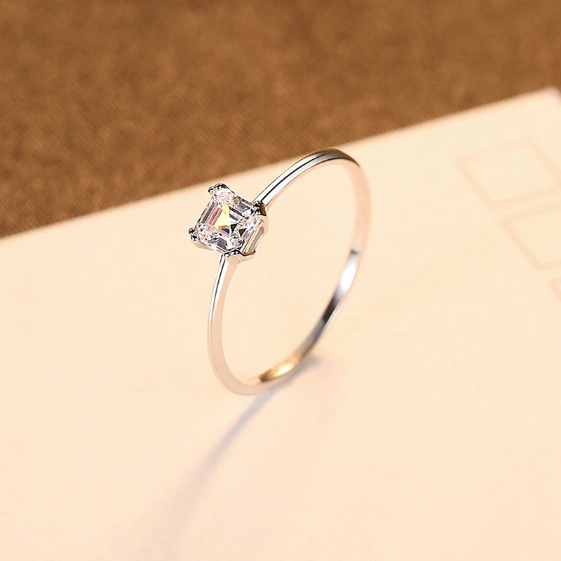 925 Sterling Silver CZ Rings for Women Wedding Band Dating Gift