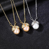Ladybug Pendant & Necklace With Natural Pearls 925 Sterling Silver Gift