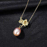 Sloth Animal Pearl Necklace 925 Silver Pendant Women Jewelry