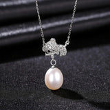 Sloth Animal Pearl Necklace 925 Silver Pendant Women Jewelry