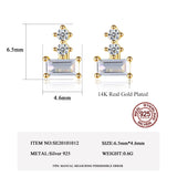 925 Silver CZ Geometrical Stud Earrings