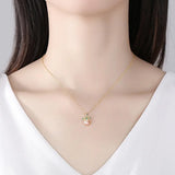 Heart Crown Natural Pearls Pendant Necklace 925 Sterling Silver Statement Gift