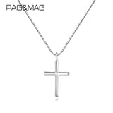 Minimalism Cross 925 Sterling Silver Pendant Necklace For Women Statement Gift