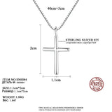 Minimalism Cross 925 Sterling Silver Pendant Necklace For Women Statement Gift