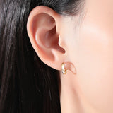 925 Silver Hoop Earrings Half Circle Geometrical Vintage Jewelry