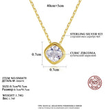 Cubic Zirconia Pendant Necklace 925 Sterling Silver Chain Crystal Jewelry