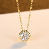 Cubic Zirconia Pendant Necklace 925 Sterling Silver Chain Crystal Jewelry