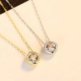 Cubic Zirconia Pendant Necklace 925 Sterling Silver Chain Crystal Jewelry