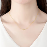 925Silver Knot Necklace 14k Plated Zircon Charm Chain Light Pendant