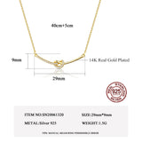 925Silver Knot Necklace 14k Plated Zircon Charm Chain Light Pendant