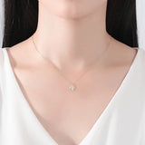 Zircon Cross Silver Necklace CZ Party Pendant