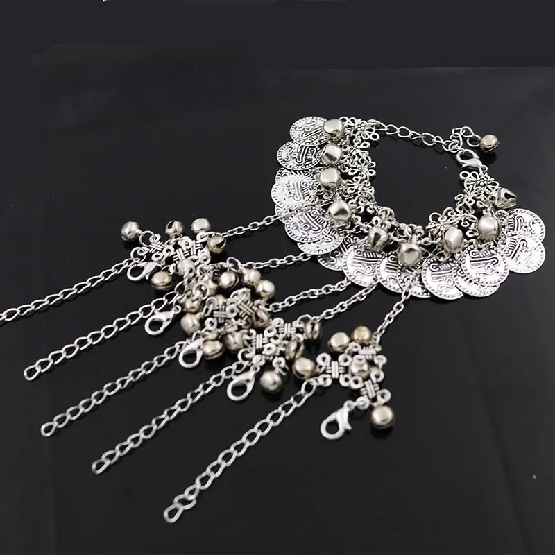 Bohemian Coin Bell Tassel Bracelet Chain