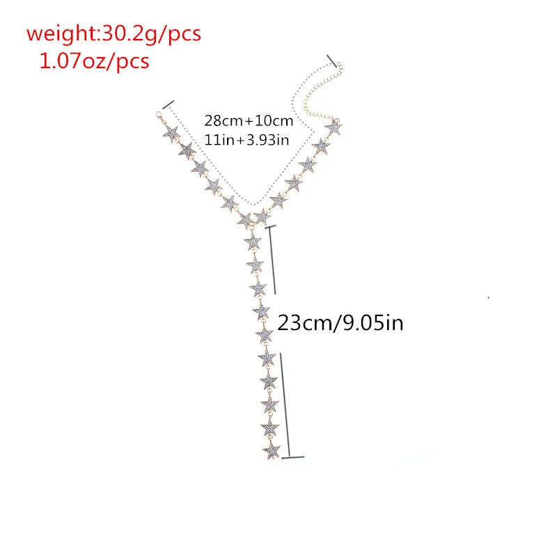 Rhinestone Star Collar Chokers Necklace Statement Jewelry