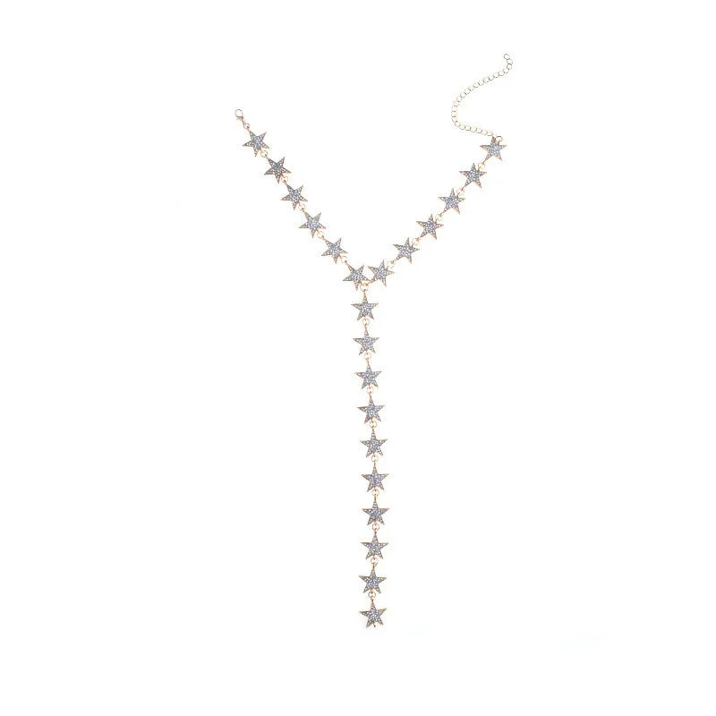 Rhinestone Star Collar Chokers Necklace Statement Jewelry