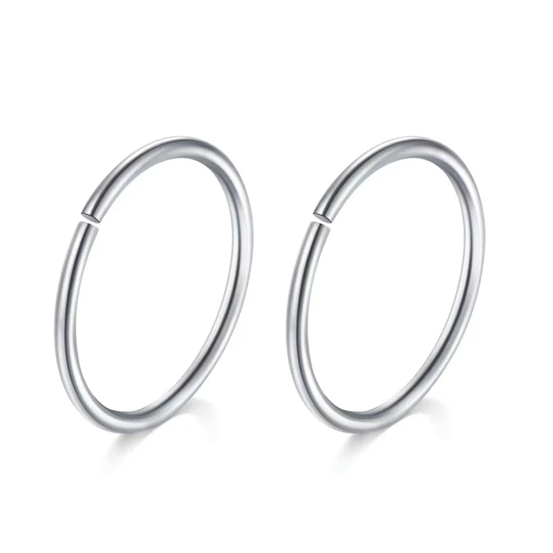 Delicate 925 Silver Nose Ring Hoop for Septum Piercing 20g Cartilage Hoops