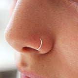 Delicate 925 Silver Nose Ring Hoop for Septum Piercing 20g Cartilage Hoops