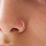 Delicate 925 Silver Nose Ring Hoop for Septum Piercing 20g Cartilage Hoops