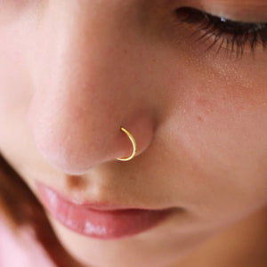 Delicate 925 Silver Nose Ring Hoop for Septum Piercing 20g Cartilage Hoops