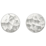 925 Sterling Silver Circular Corrugated Stud Earrings for Women