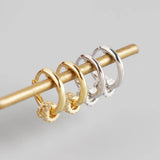 S925 Silver transport bead hoop earrings for women Dainty huggie hoops