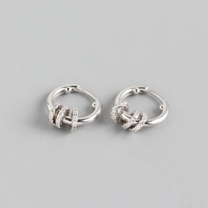 S925 Silver transport bead hoop earrings for women Dainty huggie hoops