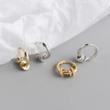 S925 Silver transport bead hoop earrings for women Dainty huggie hoops