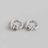 S925 Silver transport bead hoop earrings for women Dainty huggie hoops