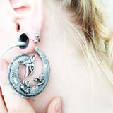 Tribal Brass Earrings Hoop & Silicone Double Flared Ear Taper Plug
