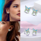 PAMELA 925 Sterling Silver Butterfly Zircon Earrings