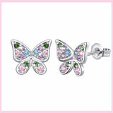 PAMELA 925 Sterling Silver Butterfly Zircon Earrings