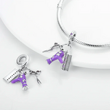 PAMELA 925 Sterling Silver Baseball Charms Barbell Sport Shoes Bead For Bracelet