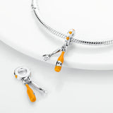 PAMELA 925 Sterling Silver Baseball Charms Barbell Sport Shoes Bead For Bracelet