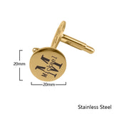 Engraved Monogram Cufflinks Stainless Steel Personalized Wedding Gift