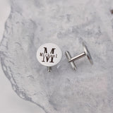 Engraved Monogram Cufflinks Stainless Steel Personalized Wedding Gift