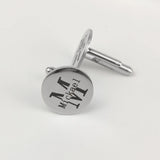 Engraved Monogram Cufflinks Stainless Steel Personalized Wedding Gift