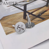 Engraved Monogram Cufflinks Stainless Steel Personalized Wedding Gift