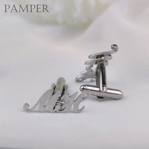 Personalized Stainless Steel Letter Cufflinks for Men