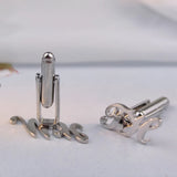 Personalized Stainless Steel Letter Cufflinks for Men