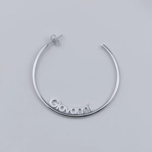 PAMPER C Shape Name Earring Nameplate Hoop Earring Women Accessories