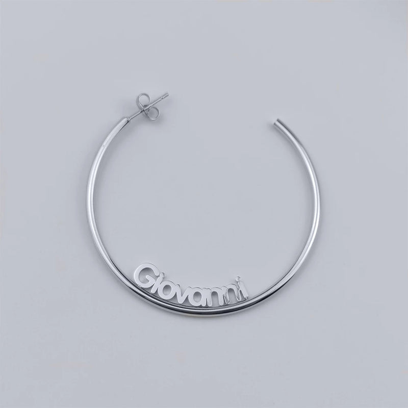 PAMPER C Shape Name Earring Nameplate Hoop Earring Women Accessories