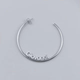 PAMPER C Shape Name Earring Nameplate Hoop Earring Women Accessories