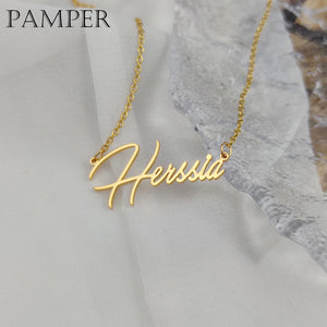PAMPER Custom Name Necklace Stainless Steel Jewelry