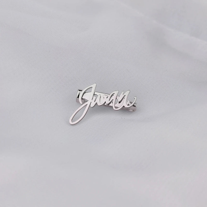 Custom Cursive Name Brooch Pin Stainless Steel