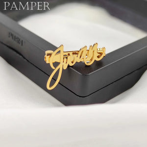 Custom Cursive Name Brooch Pin Stainless Steel