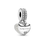 PAN 100% 925 Silver Charms Pendent Mother's Mom Gift Beads