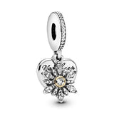 925 Sterling Silver Cartoon Rainbow Heart Charms Bead for Jewelry Making